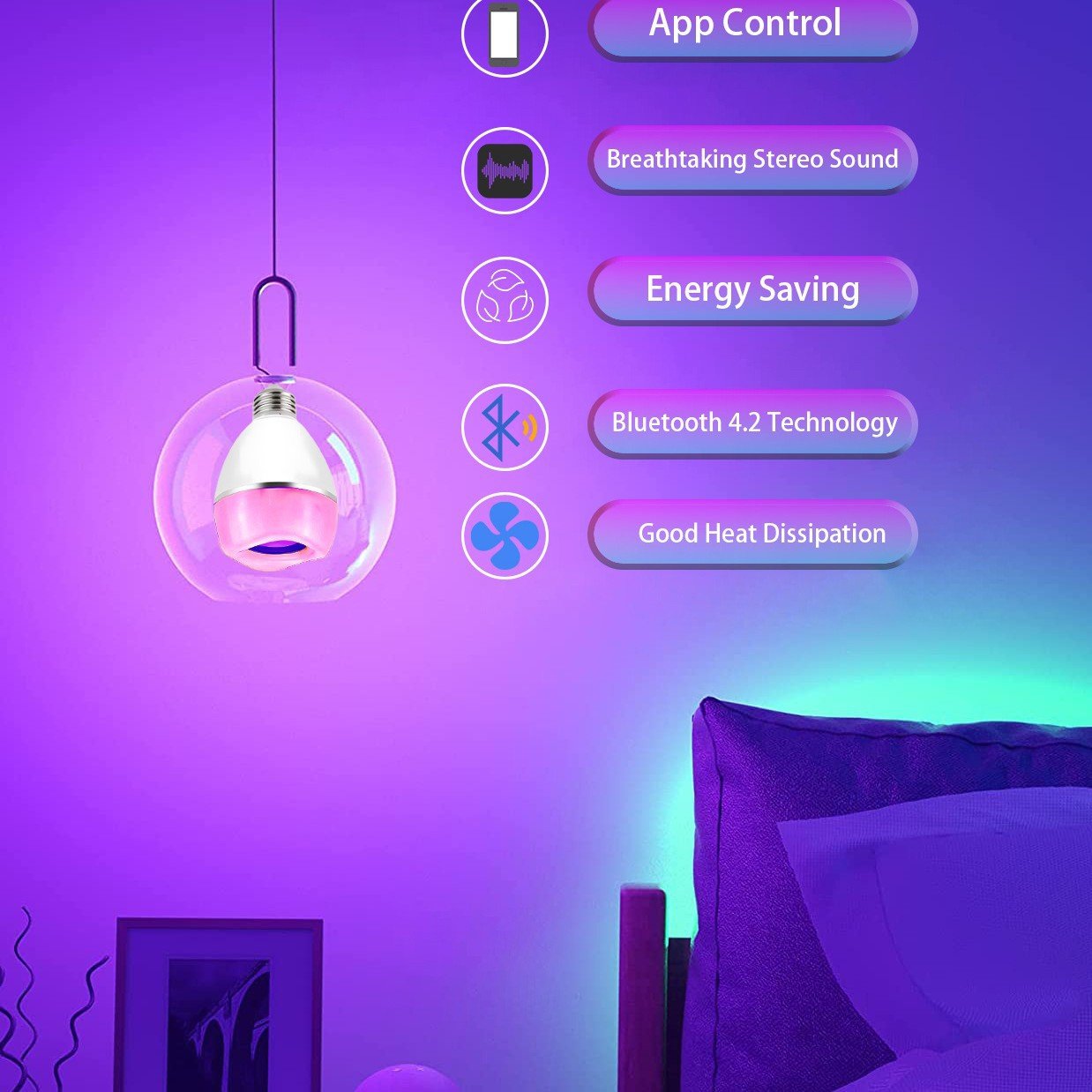 Bluetooth Music LED Light Strip with Remote — App-Controlled Speaker & RGB Wall Light — product image 3