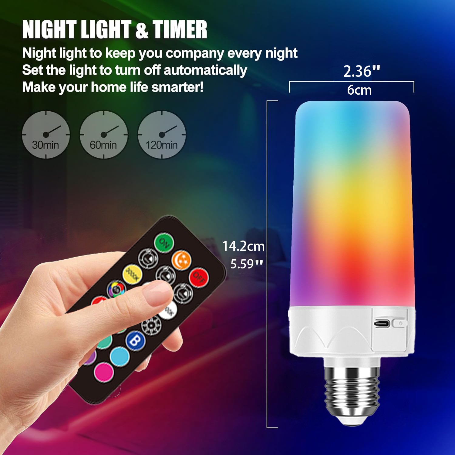 Durable Magnetic Corn LED Bulb — Rechargeable, Remote, Timer & Colour Change for Sconces — product image 5