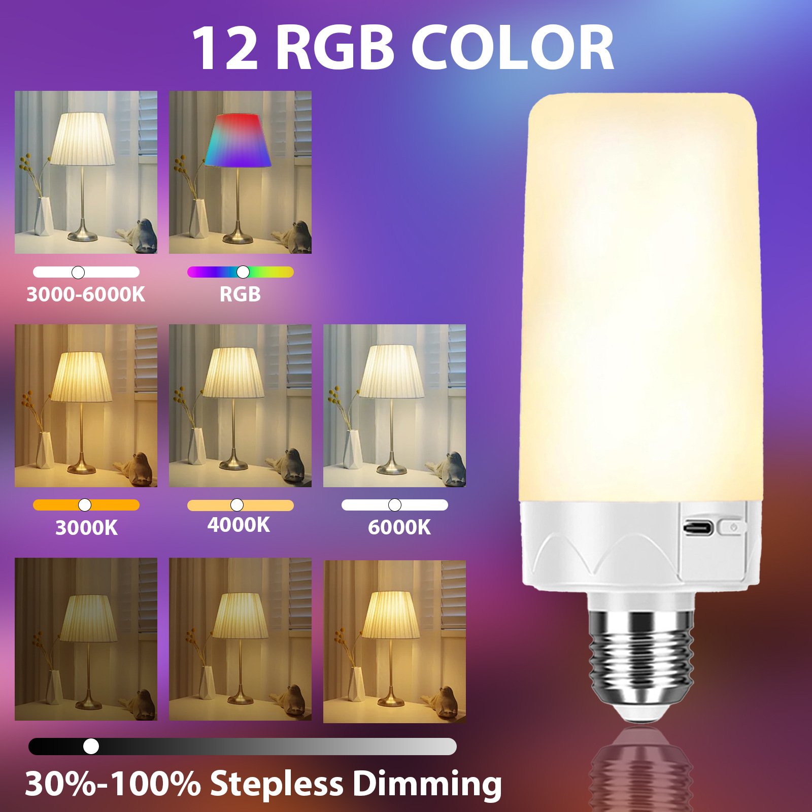 Durable Magnetic Corn LED Bulb — Rechargeable, Remote, Timer & Colour Change for Sconces — detail image 17