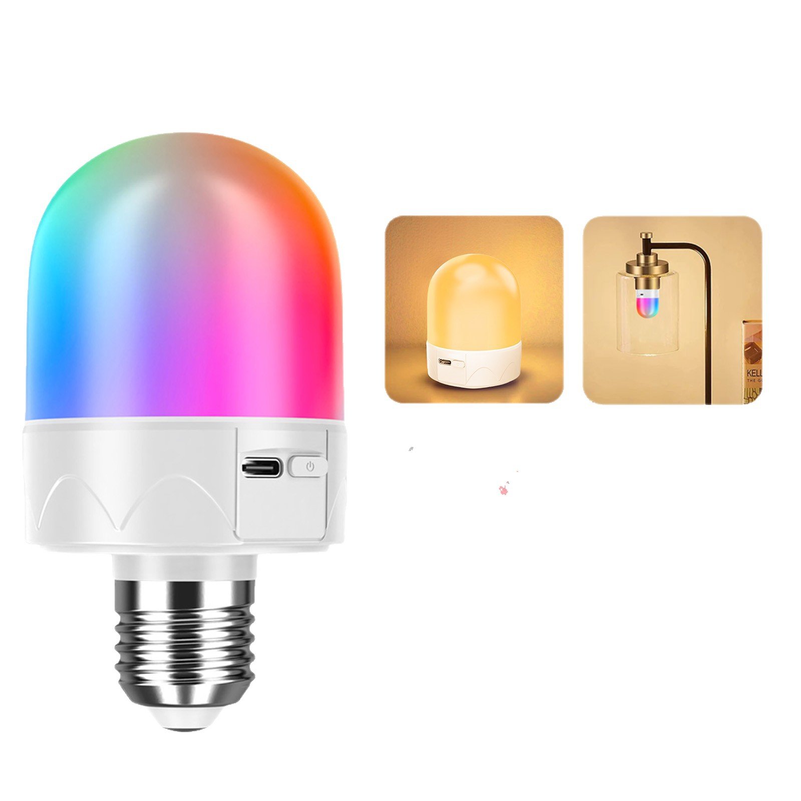 USB Rechargeable Magnetic Bulb with Fabric Shade — Cabinet & Sconce Corn Bulb — product image 5