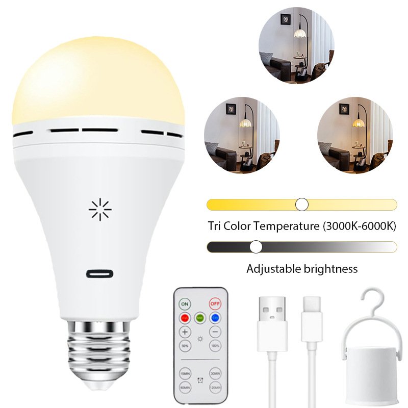 Rechargeable A19 Emergency LED Bulb — 3 Colour Temperatures, Dimmable Blackout Bulb — product image 1