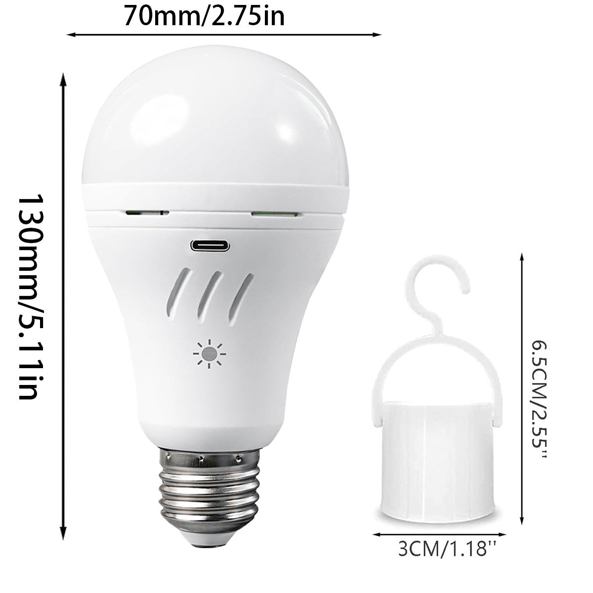 USB-C Rechargeable E27 Light Bulb with Remote — Timer & Memory for Sconce Pendants — product image 2
