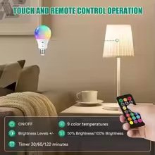 Battery Operated LED Bulb with Remote Control, Timer and Memory — E27 Rechargeable — product image 4
