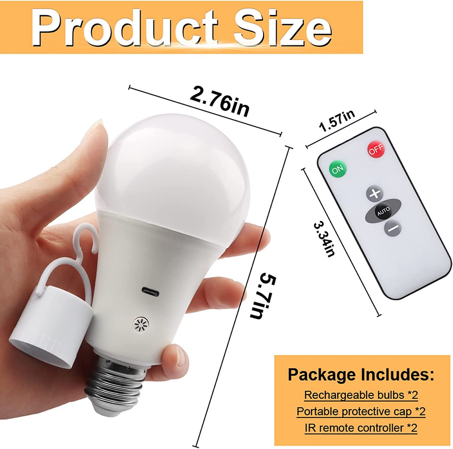 USB Rechargeable Colour-Changing LED Bulb with Remote & Timer — Sconce Bulb — product image 2