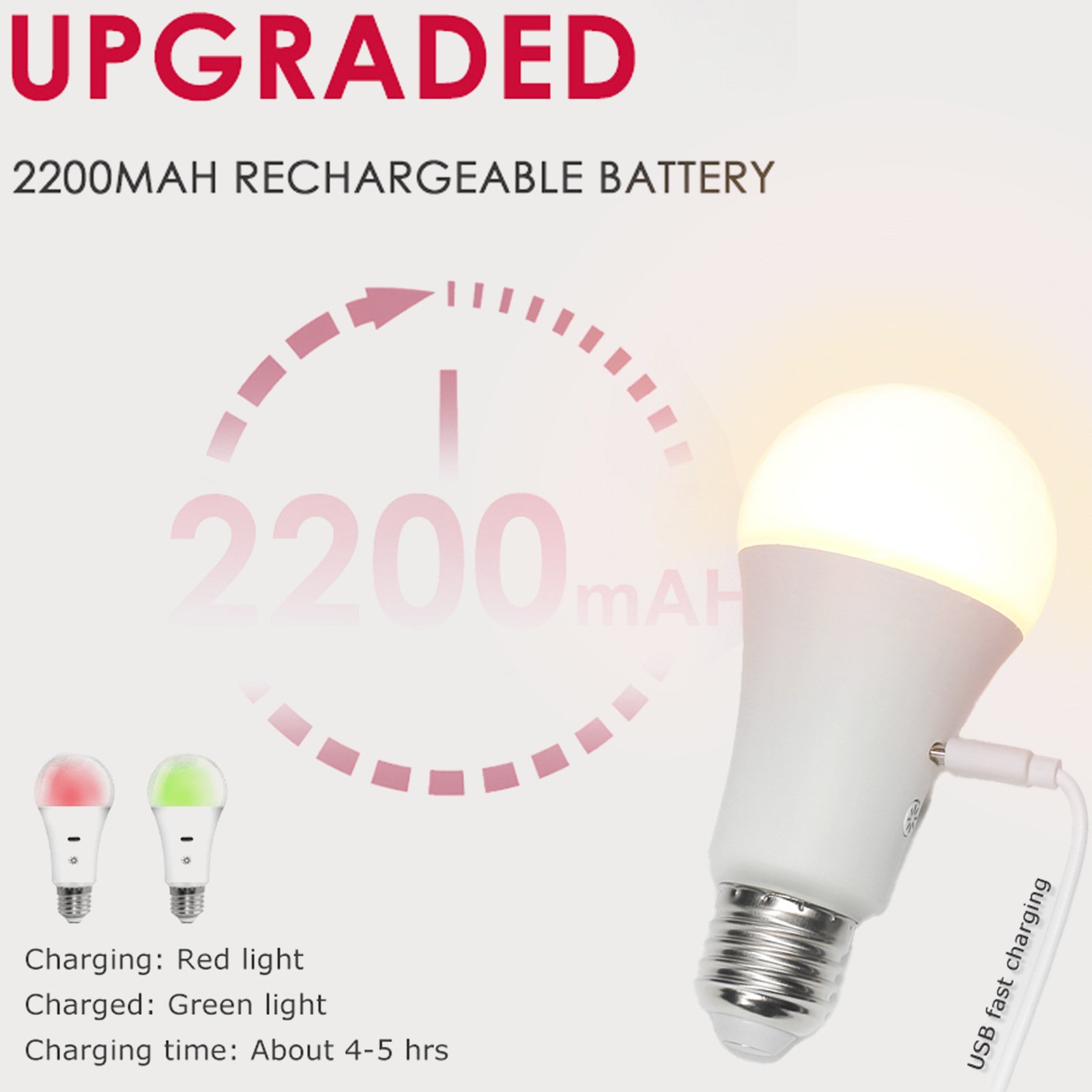 USB Rechargeable Colour-Changing LED Bulb with Remote & Timer — Sconce Bulb — detail image 4