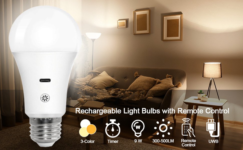 USB Rechargeable Colour-Changing LED Bulb with Remote & Timer — Sconce Bulb — detail image 11