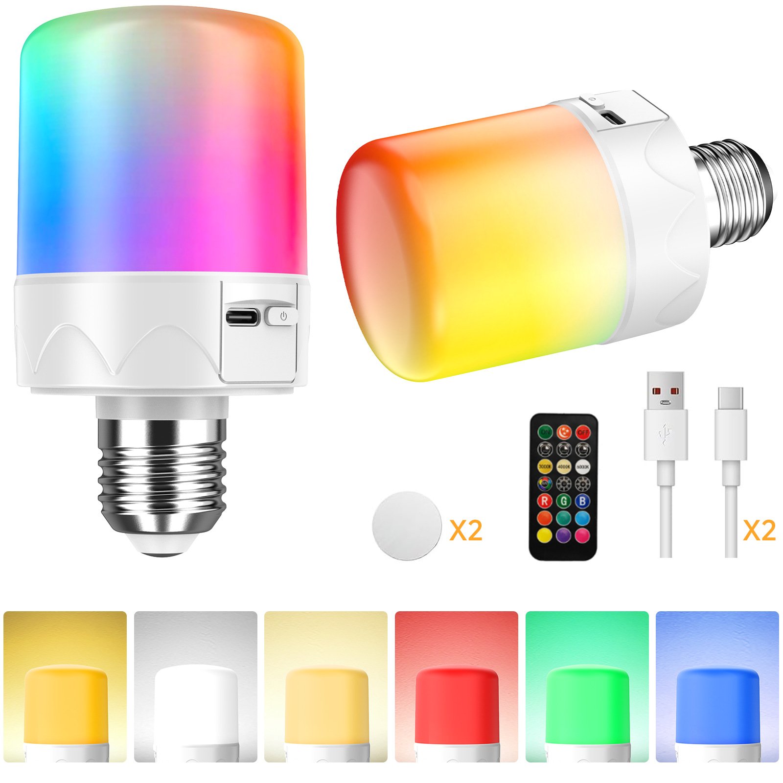 Magnetic Rechargeable LED Bulb with Remote, Timer & Memory — E27 Battery Bulb — detail image 1