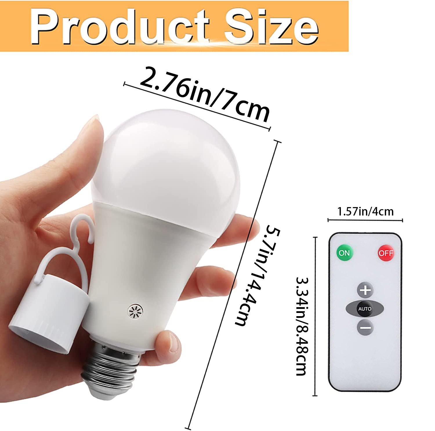 High-Capacity Rechargeable LED Sconce Bulb with Remote — Battery Wall Light Bulb — product image 2