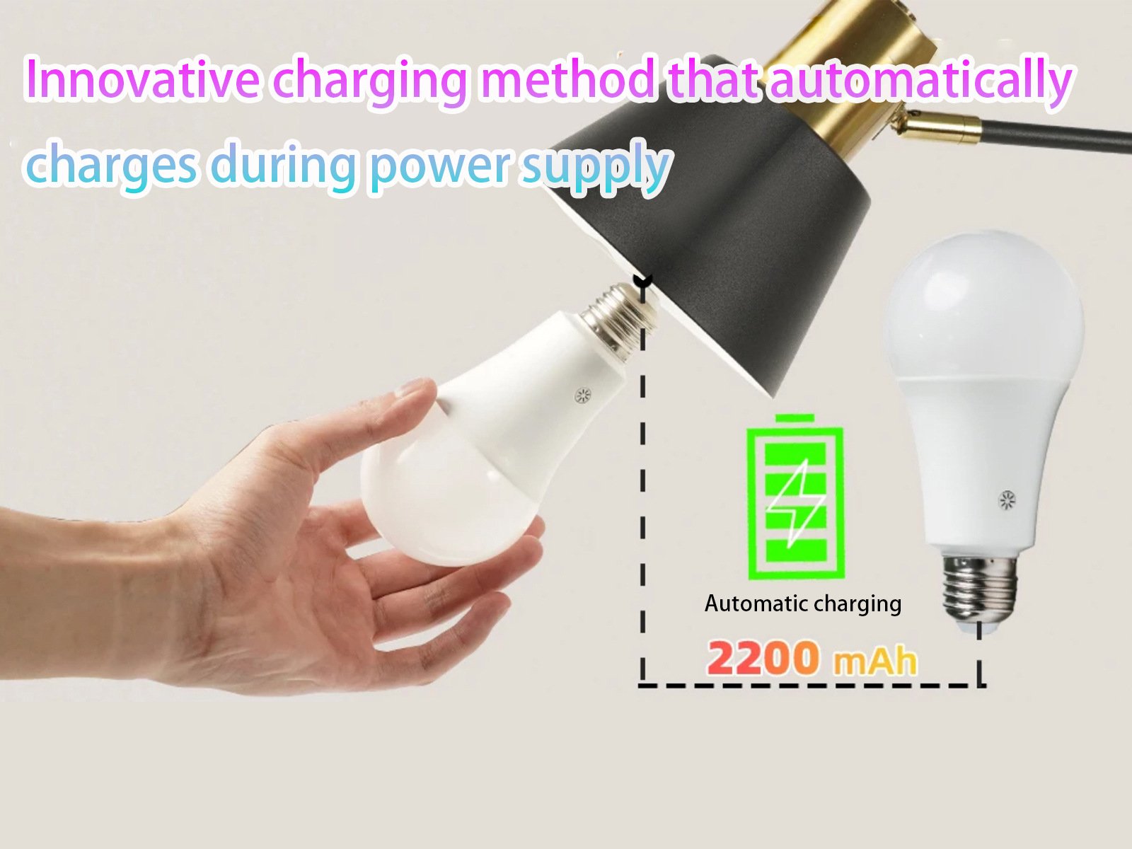 High-Capacity Rechargeable LED Sconce Bulb with Remote — Battery Wall Light Bulb — detail image 2