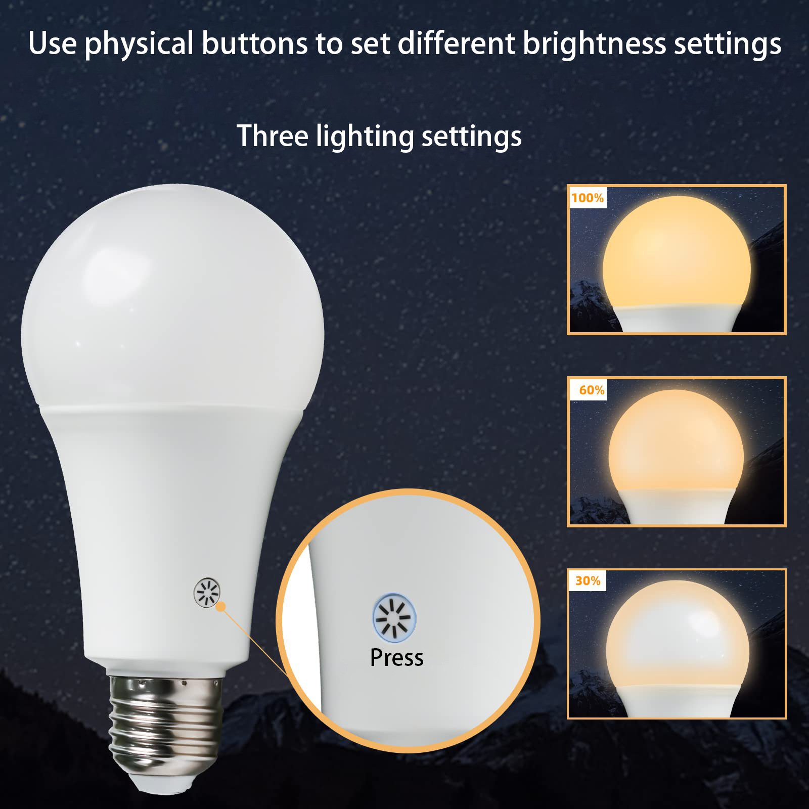 High-Capacity Rechargeable LED Sconce Bulb with Remote — Battery Wall Light Bulb — detail image 6