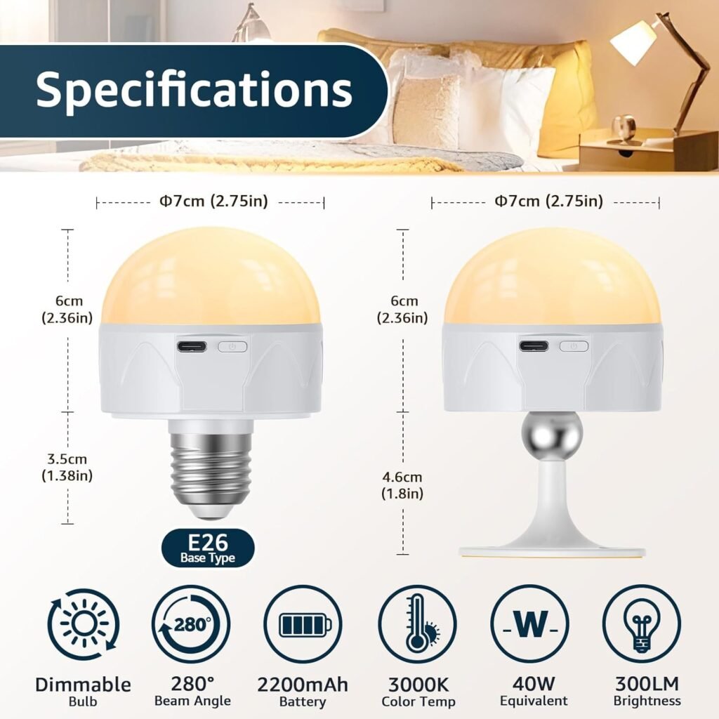 Magnetic Rechargeable LED Sconce Bulb — Remote, Timer & Memory, Battery Operated E27 — product image 4