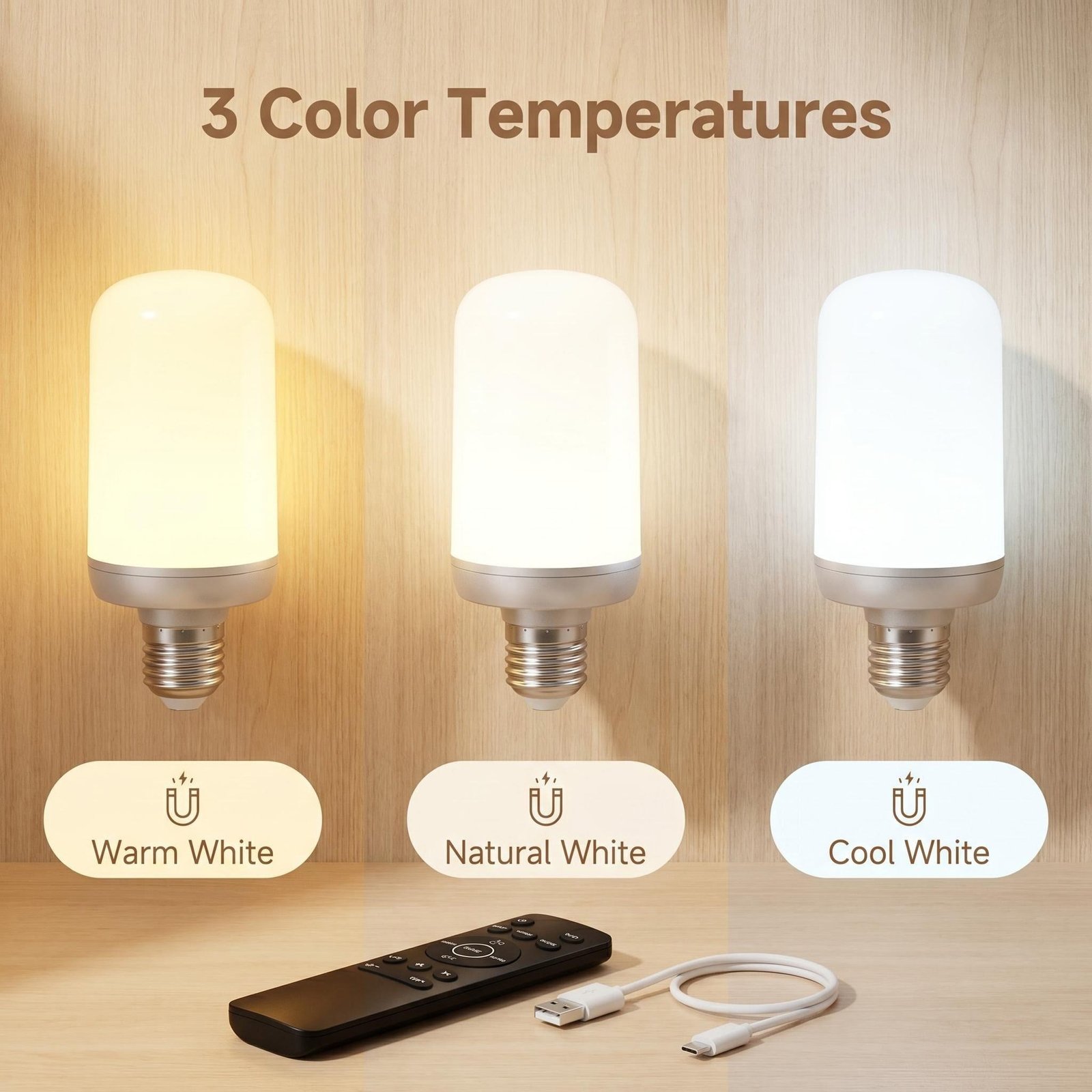 Solar Rechargeable Corn Bulb with Remote — High-Capacity 3-Colour Dimmable Outdoor Bulb — detail image 3