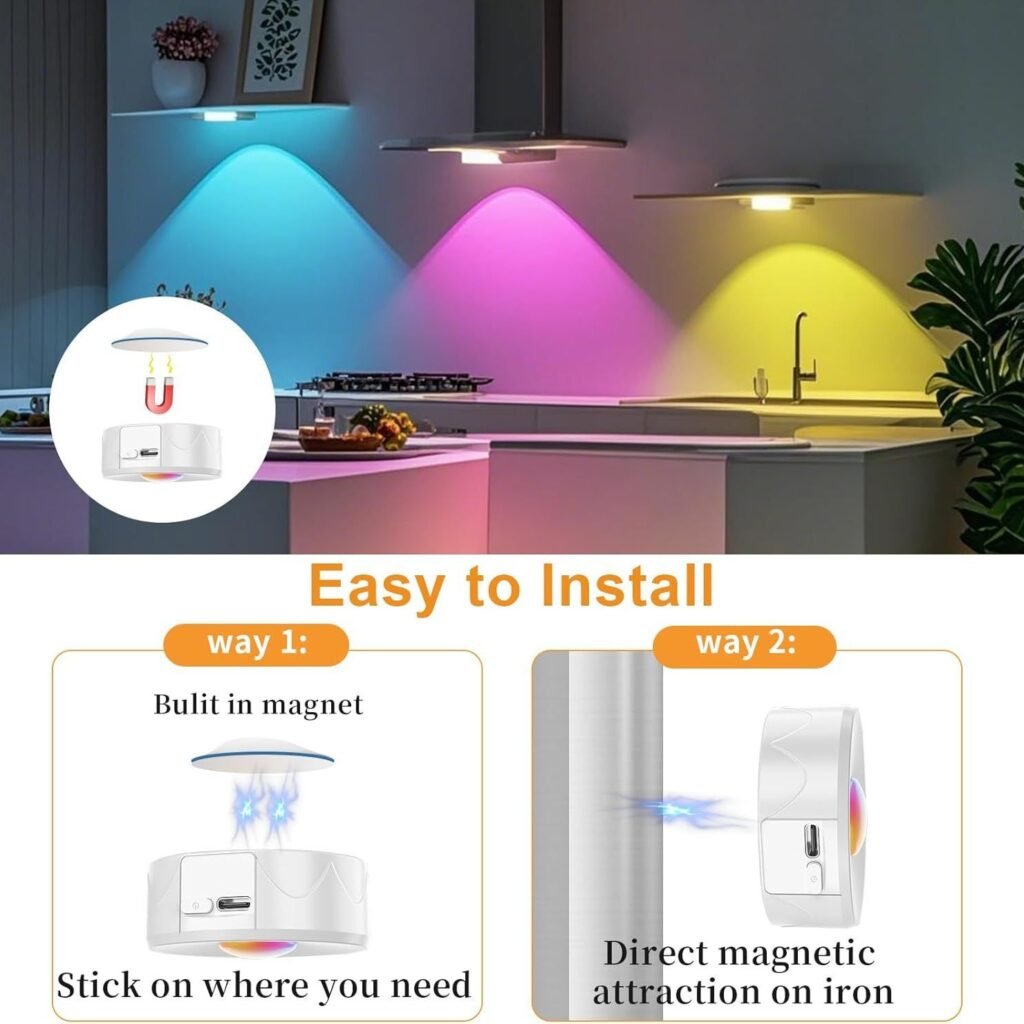 Magnetic RGB Cabinet Bulb with Remote — Rechargeable Dimming & Colour Memory — product image 3