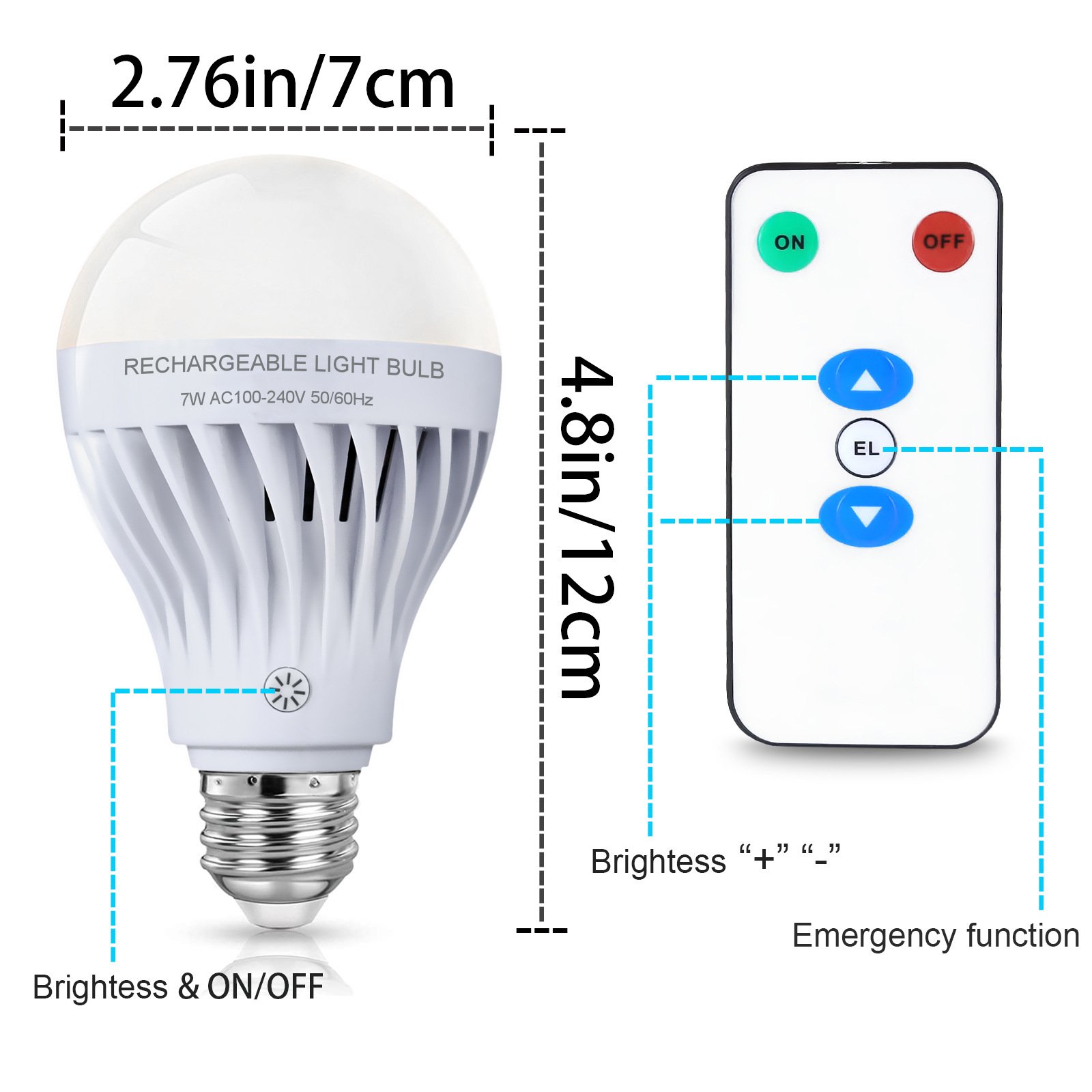 Rechargeable Ice Ball RGB Light with Remote — Battery Powered Pendant & Sconce Bulb — product image 4