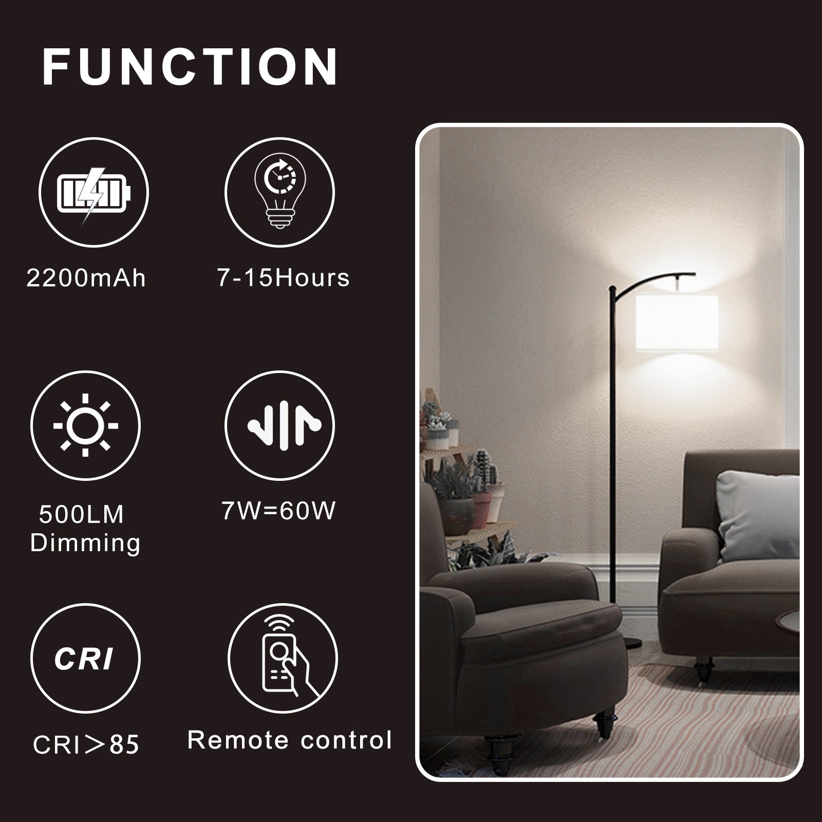 Rechargeable Ice Ball RGB Light with Remote — Battery Powered Pendant & Sconce Bulb — detail image 7