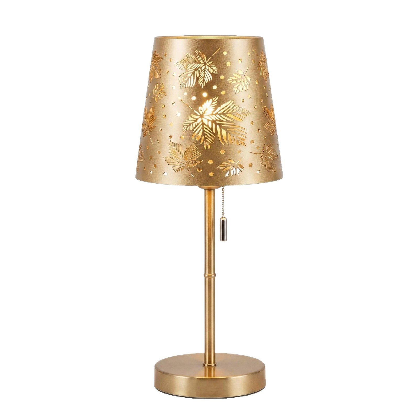 Gold Hollow Maple Leaf Iron Table Lamp — 3-Colour Dimmable Bedside Decorative Lamp — product image 5