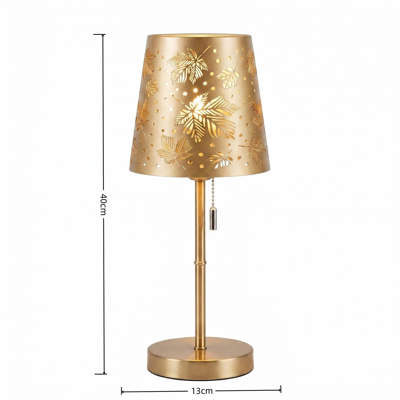 Gold Hollow Maple Leaf Iron Table Lamp — 3-Colour Dimmable Bedside Decorative Lamp — detail image 10