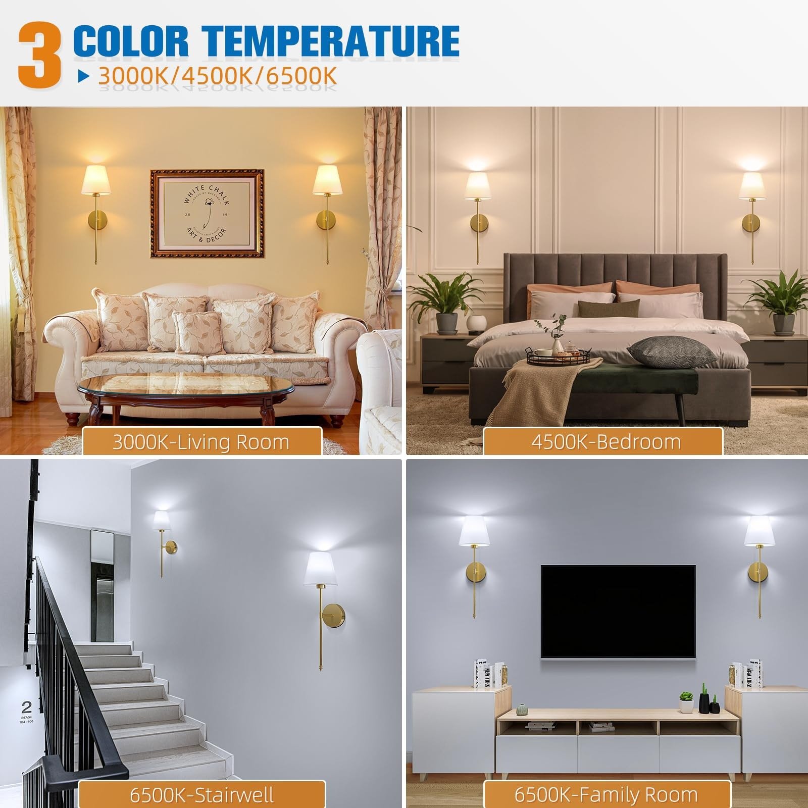 Wire-Free Dimmable Wall Sconce with Remote — Rechargeable Bedside Wall Light — product image 4